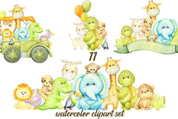 Download Jungle Watercolor Animal Clipart, Jungle - Animal clipart Collection