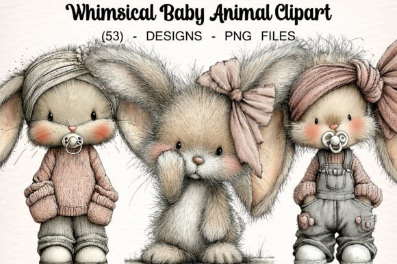 Download Whimsical Baby Animal Clipart - Animal clipart Collection