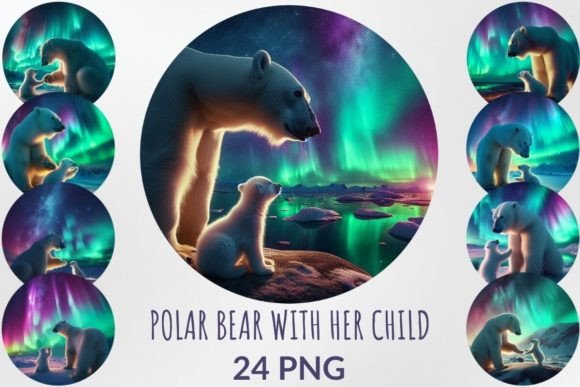 Download Polar Bear with Her Child Sublimation - Child Collection