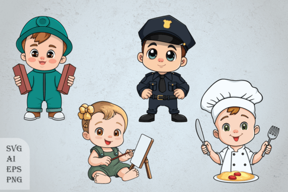 Download Children in Different Professions Set - Child Collection