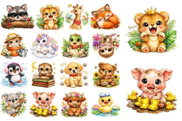 Download Kawaii Baby Animal Clipart Bundle - Animal clipart Collection