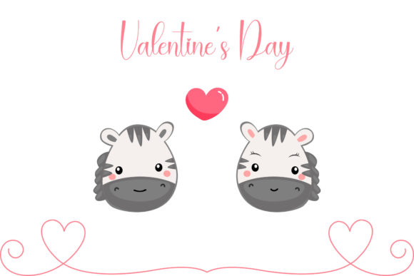Download Valentine Zebra Couple Illustration - Zebra Collection