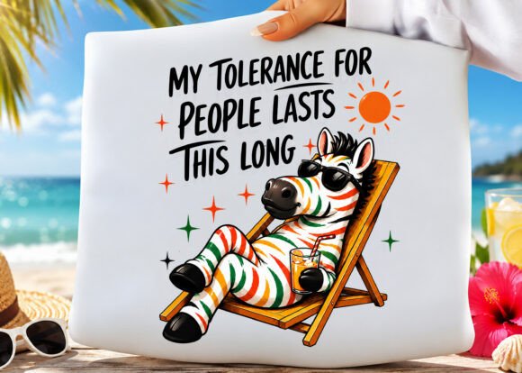 Download Funny Zebra Introvert Summer Vacation - Zebra Collection