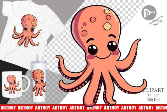 Download Waving Octopus Clipart - Premium Bundle
