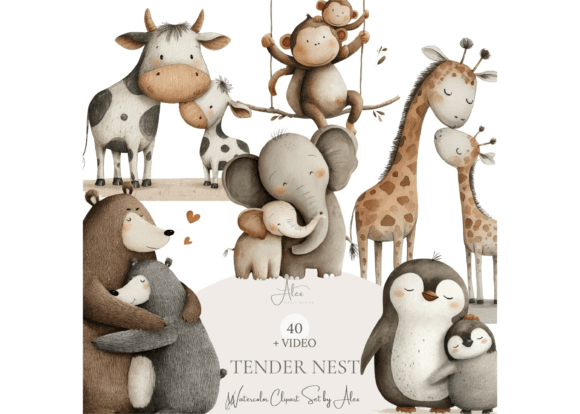 Download Mom and Baby Animal Clipart - Animal clipart Collection