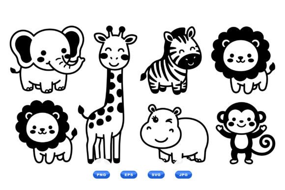 Download Cute Safari Animal Clipart SVG - Animal clipart Collection