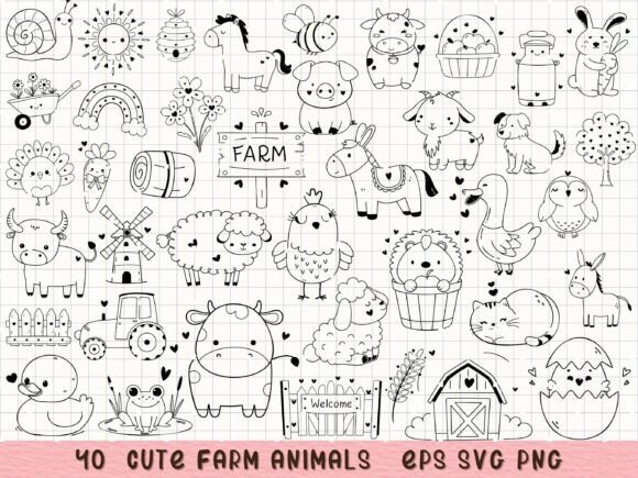Download Farm Animal Clipart Cute Animal SVG - Animal clipart Collection