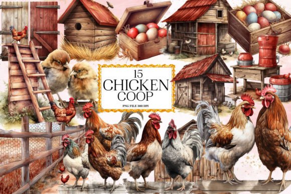 Download Rustic Chicken Coop Clipart Bundle - Rustic Collection