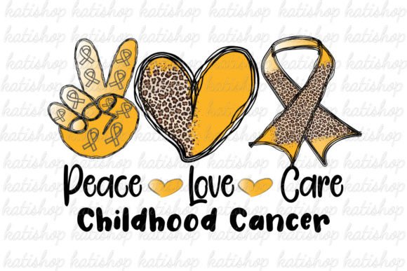 Download Peace Love Childhood Cancer Sublimation - Child Collection