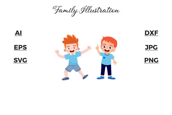 Download Family Two Children Illustration Arts - Child Collection
