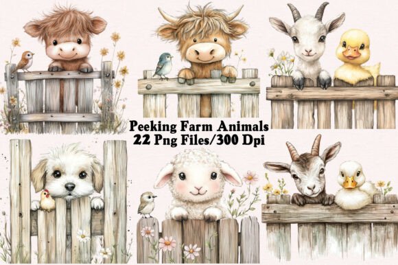Download Peeking Farm Animals PNG Clipart Bundle - Farm animals png Collection