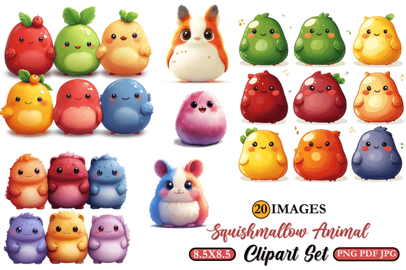 Download Squishmallow Animal Clipart Set - Animal clipart Collection