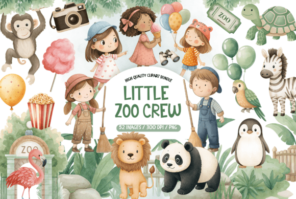 Download Little Zoo Animal Clipart Set - Animal clipart Collection