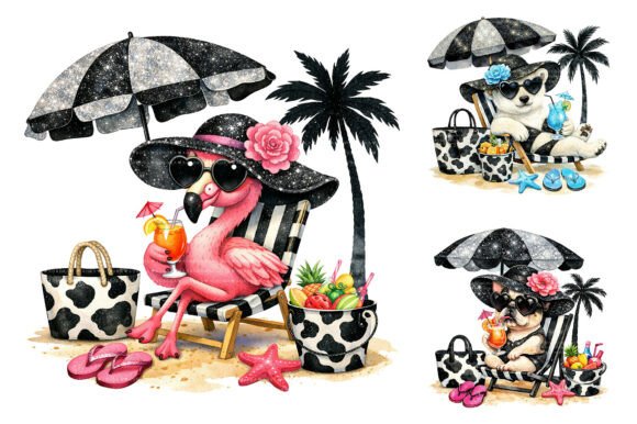 Download Glam Beach Safari Animal Clipart Bundle - Animal clipart Collection