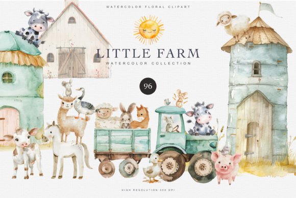 Download Nursery Little Farm Animal Clipart Set - Animal clipart Collection