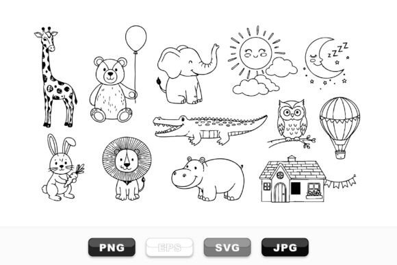 Download Cute Safari Animal Clipart Set - Animal clipart Collection