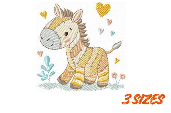 Download Cute Zebra Embroidery Nursery Art - Zebra Collection