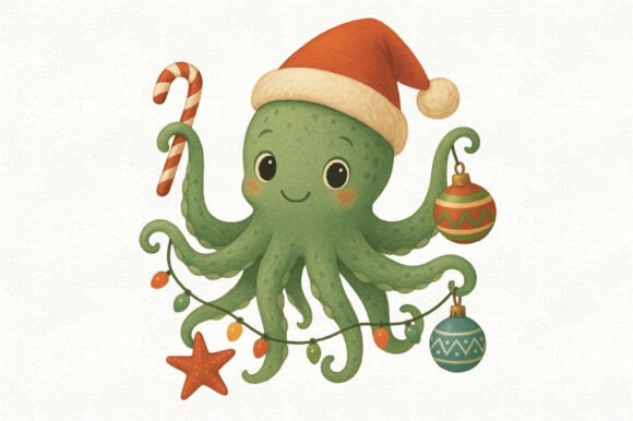 Download Christmas Octopus Clipart PNG - Premium Resources