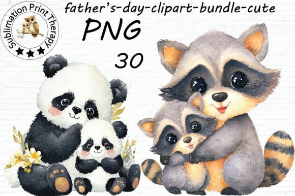 Download Cute Father's Day Animal Clipart PNG - Animal clipart Collection