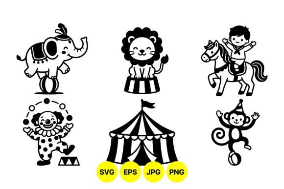 Download Vintage Circus Animal Clipart Set - Animal clipart Collection