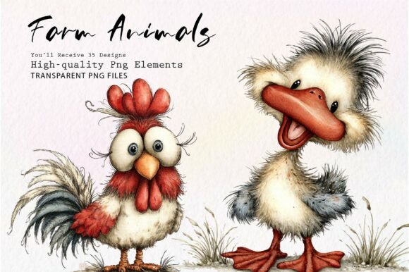 Download Whimsical Quirky Farm Animals PNG - Farm animals png Collection