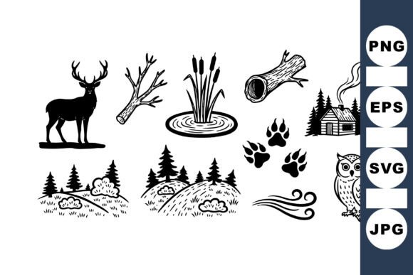 Download Rustic Forest Wildlife Clipart Set - Rustic Collection