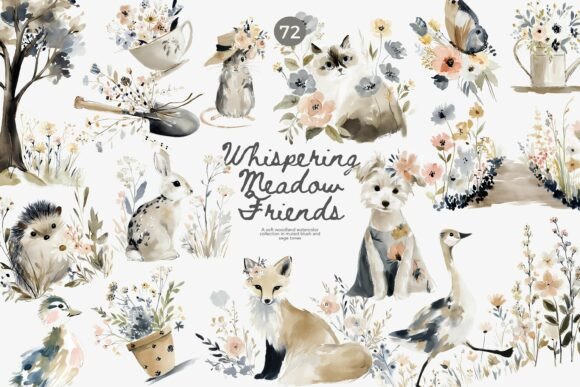 Download Woodland Nursery Animal Clipart Set - Animal clipart Collection