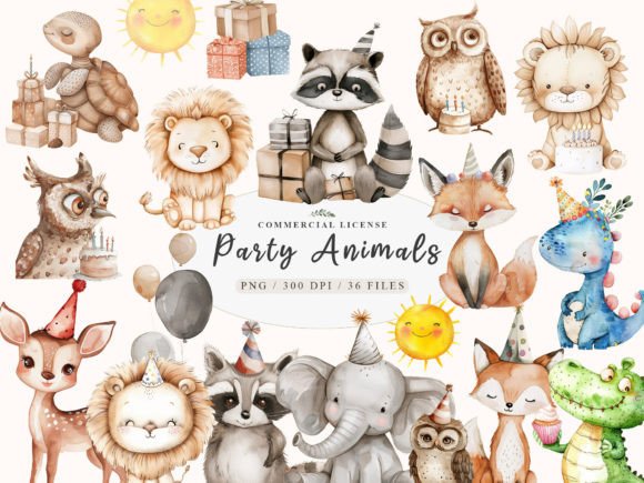 Download Birthday Baby Animal Clipart, Party Png - Animal clipart Collection