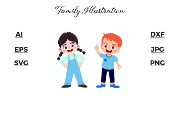 Download Family Two Children Illustration Arts - Child Collection
