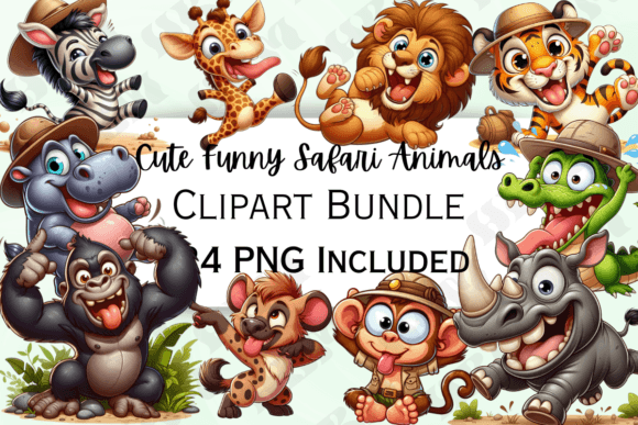 Download Cute Funny Cartoon Safari Animal Clipart - Animal clipart Collection