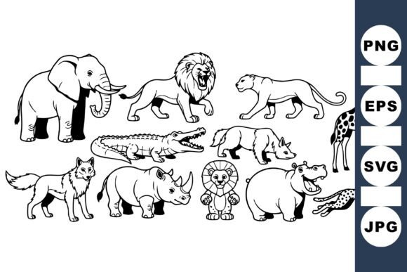 Download Wild Safari Animal Clipart Set - Animal clipart Collection