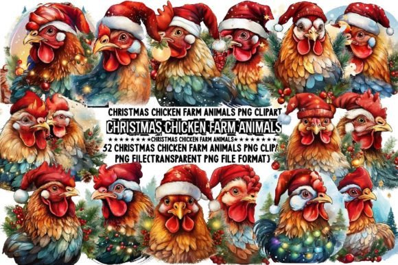 Download Christmas Chicken Farm Animals PNG - Farm animals png Collection