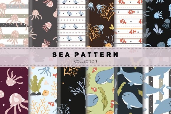 Download Cute Sea Animals Pattern Collection - Sea animals pattern Collection