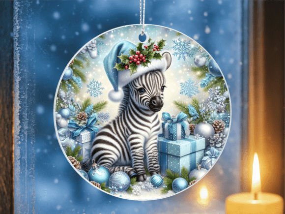 Download Baby Zebra Blue Gifts Snow Ornament PNG - Zebra Collection